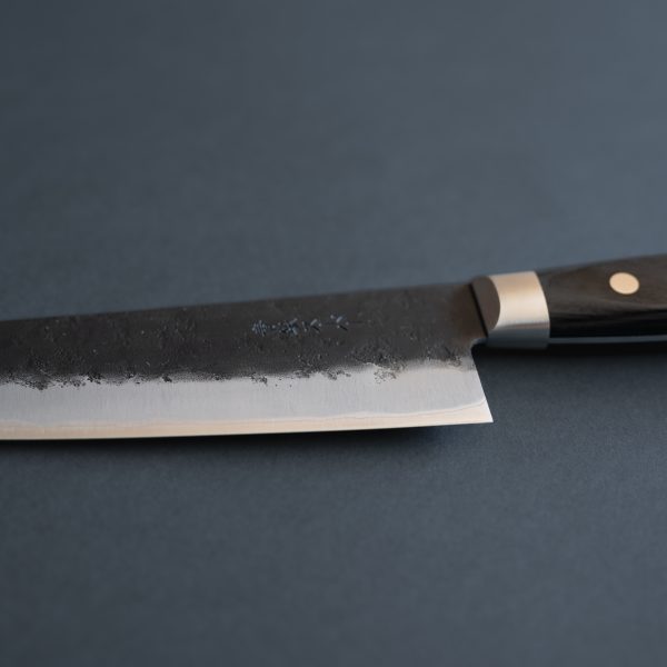 Cuchillo Japones Santoku Zen-pou Negro Acero Aogami Super 180mm
