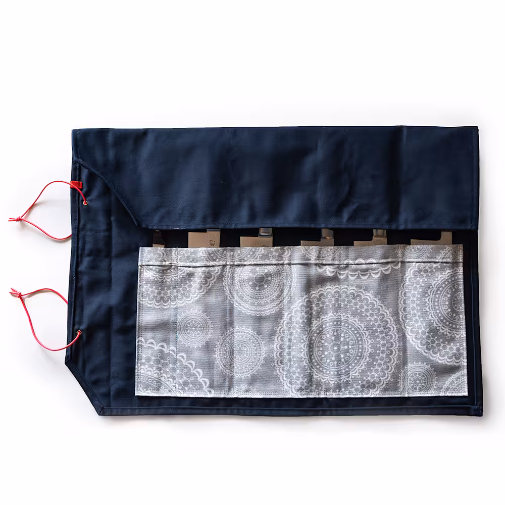 Estuche Knife Roll — Porta 6 cuchillos (Azul / Mandala) - Edición Limitada